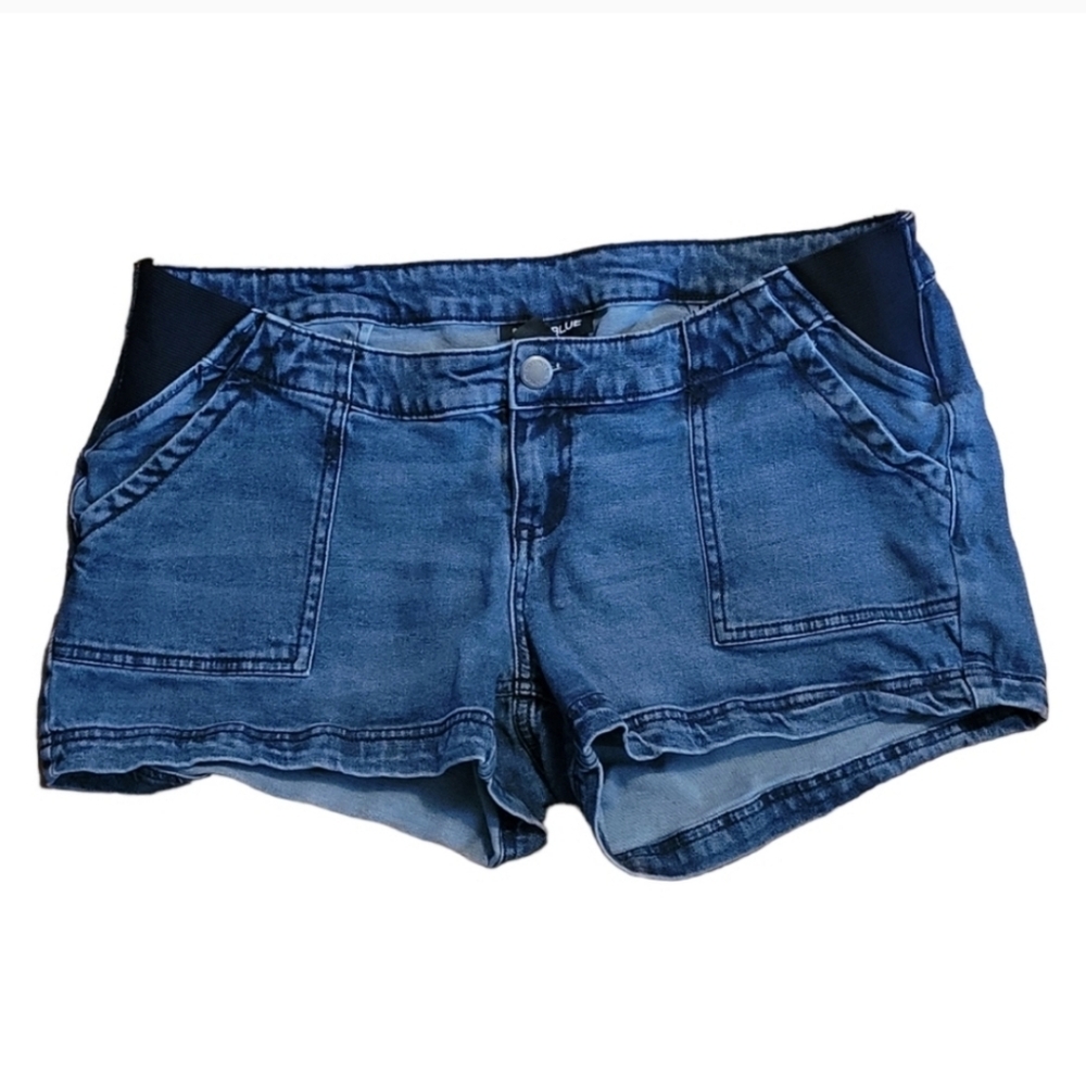Indigo Blue Maternity Jean Shorts Sz L